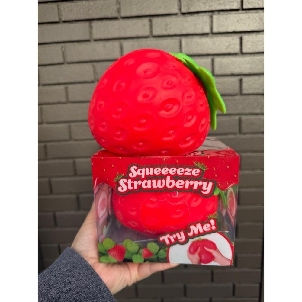 Trendy Rms Jumbo Squeeze Strawberry Viral TikTok Squishy  Sensory Fidget Toy
